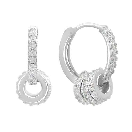 Silver Earrings with Fianites