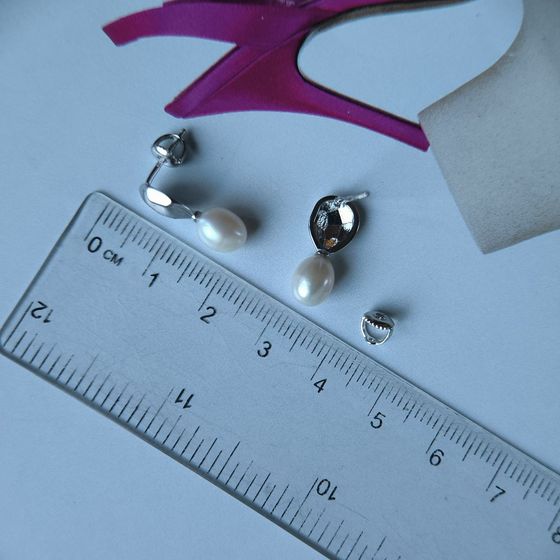 Silver earrings with pearls 4.75ct