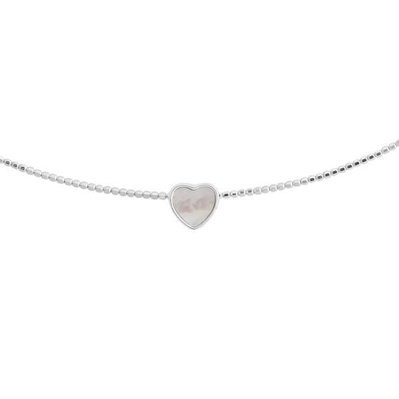 Silver necklace with mother-of-pearl