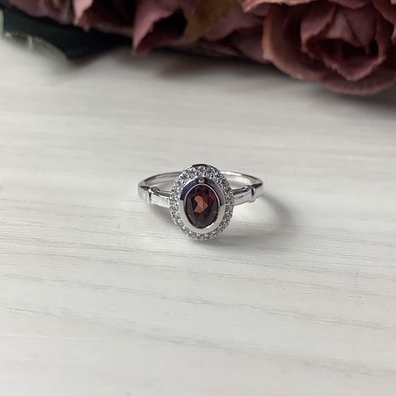 Срібна каблучка з гранатом 1.255ct