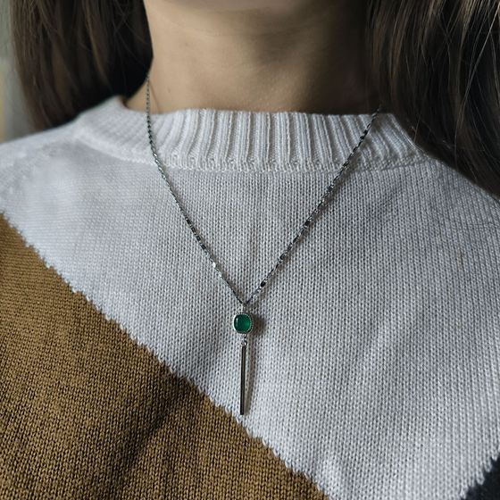 Silver pendant with agate 0.725ct