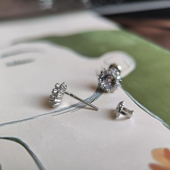 Silver Earrings with Fianites