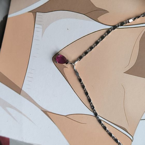 Срібна підвіска з рубіном 0.95ct
