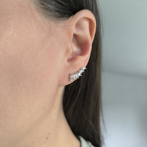 Silver earrings with cubic zirconia
