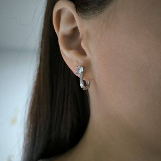 Silver Earrings with Fianites