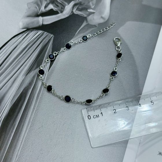 Серебряный браслет с сапфиром 6.756ct