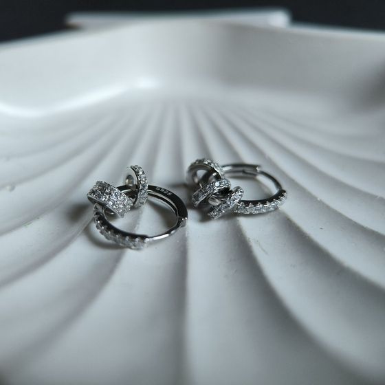 Silver Earrings with Fianites