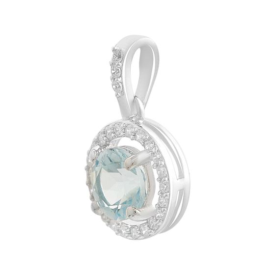 Silver pendant with a 1.3-carat topaz and cubic zirconia