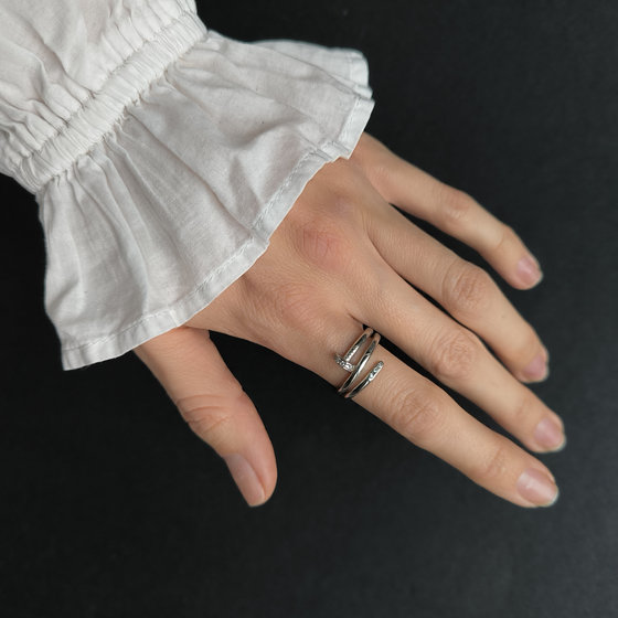 Silver ring with cubic zirconia