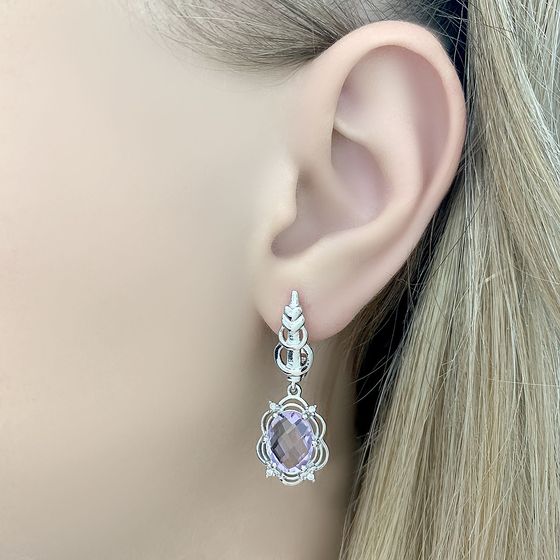 Серебряные серьги с аметистом 4.665ct