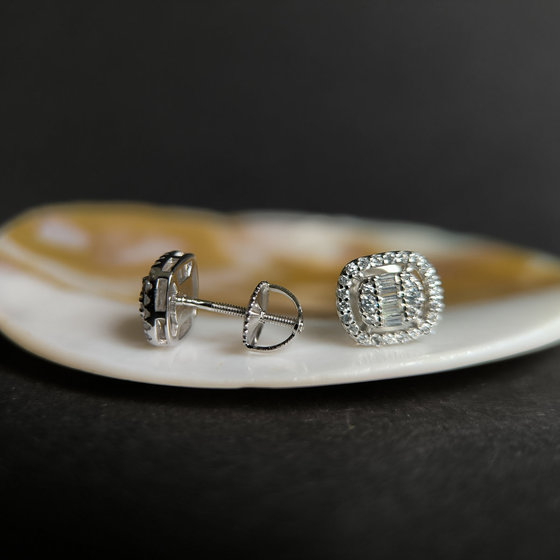 Silver earrings with cubic zirconia