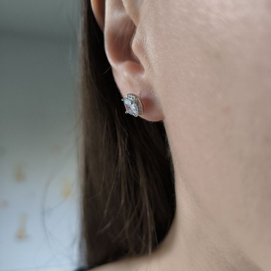 Silver Earrings with Fianites