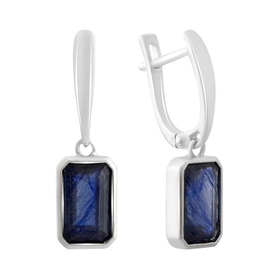 Silver Earrings with a 6.264ct Sapphire