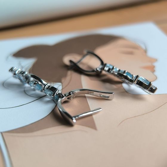 Silver earrings with topaz 3.367ct