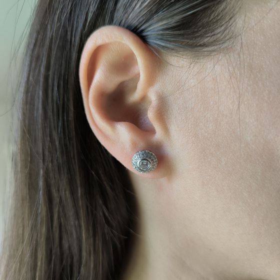 Silver Earrings with Fianites