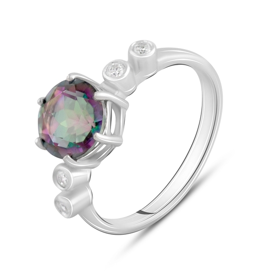 Silver ring with mystic topaz 1.85ct