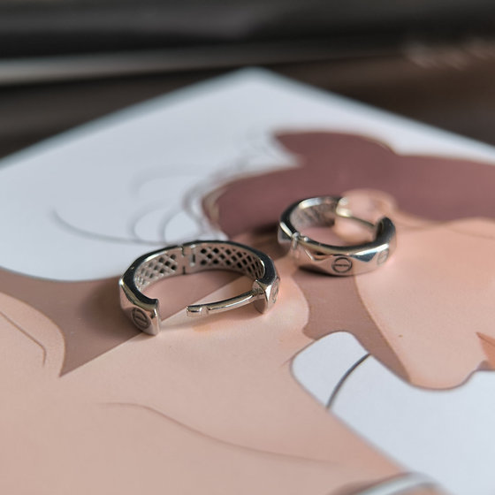 Silver earrings without stones