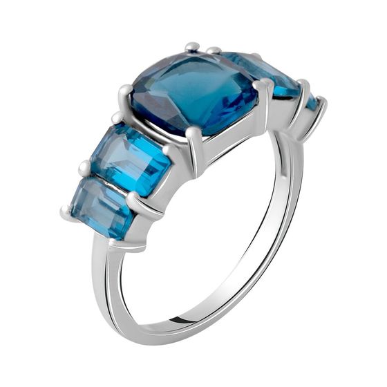Silver Ring with London Blue Topaz