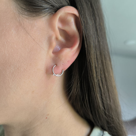 Silver earrings without stones
