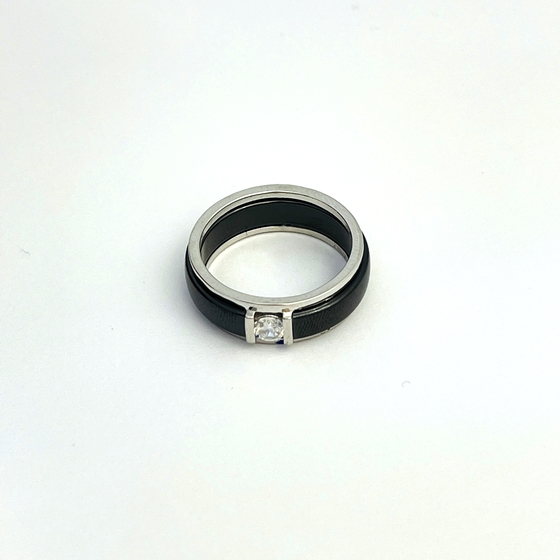 Silver ring with ceramics