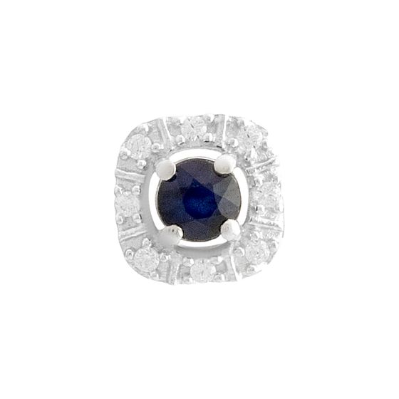 Срібна підвіска з сапфіром 0.48ct, фіанітами