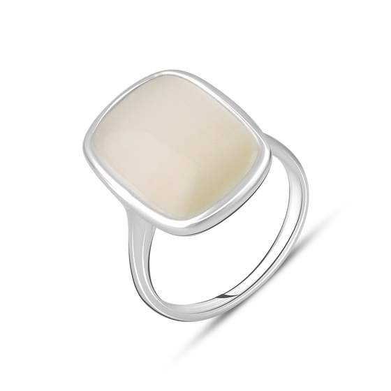 Silver cat's eye ring