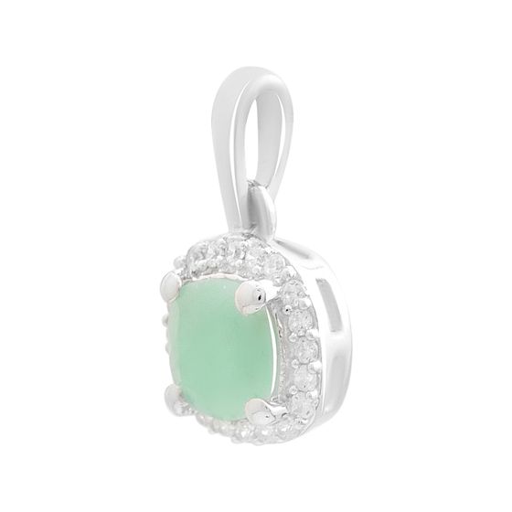 Silver pendant with 0.666ct emerald