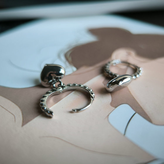 Silver earrings without stones