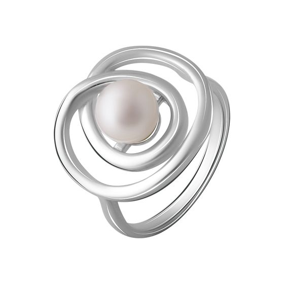 Silver ring with baroque pearls