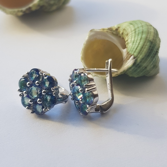 Silver earrings with mystic topaz 3.75ct
