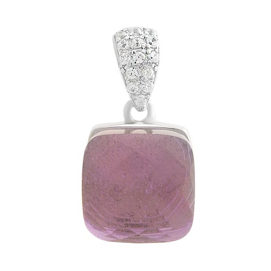 Silver pendant with cubic zirconia