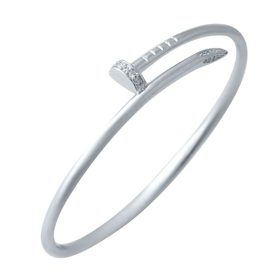 Silver bracelet with phianites