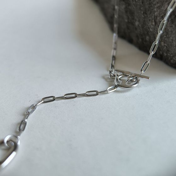 Silver necklace without stones