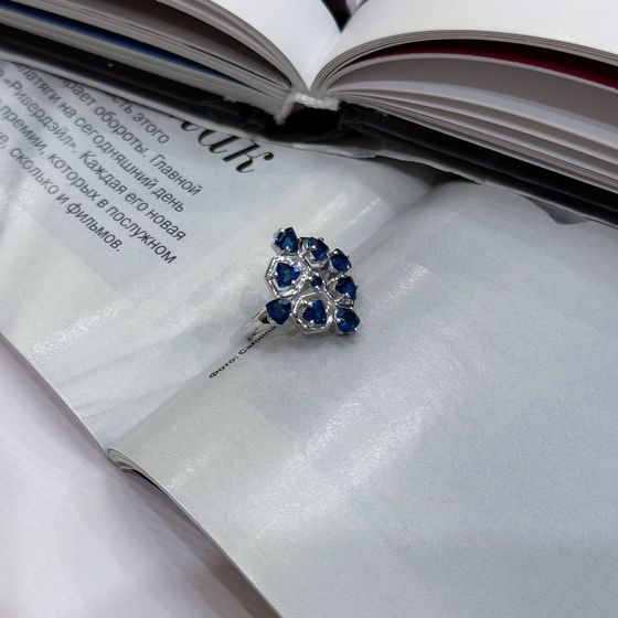 Срібна каблучка із сапфіром nano 1.578ct
