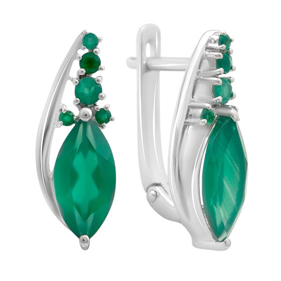 Silver Earrings with Agate, 3.208 ct