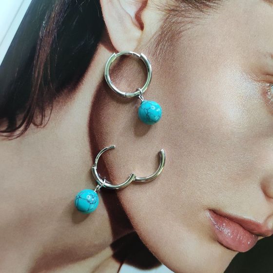 Silver earrings with turquoise