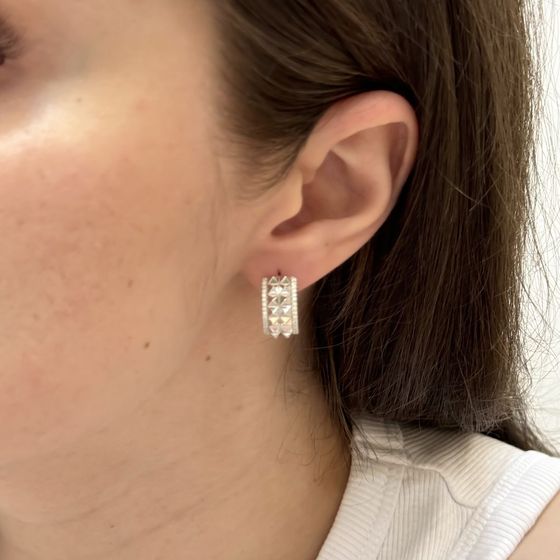 Silver Earrings with Fianites