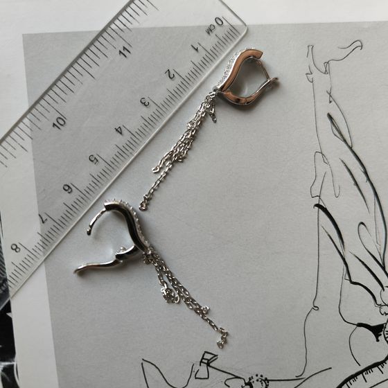 Silver Earrings with Fianites