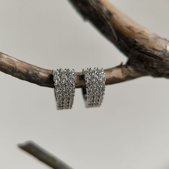 Silver Earrings with Fianites