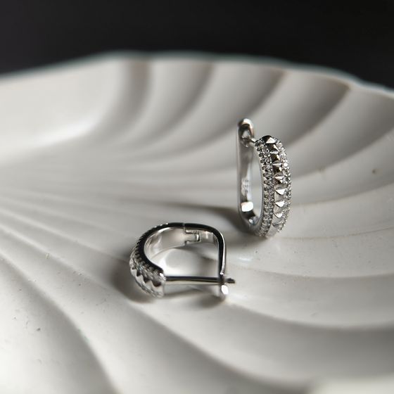 Silver Earrings with Fianites