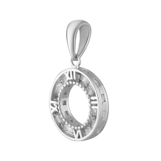 Silver pendant with phianites